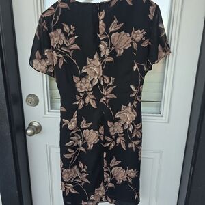 Talbots Women Floral Satin Faux Wrap Dress Sz 14P Padded Fairycore Y2k